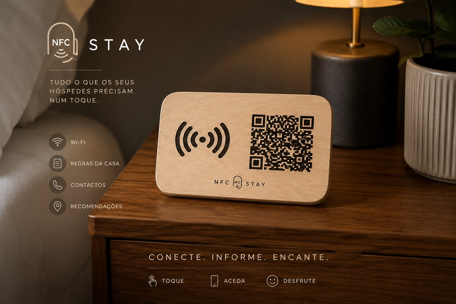 Placa NFC Stay em Madeira